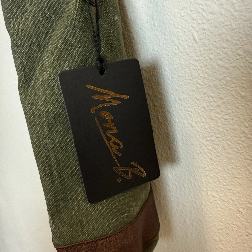 Mona B Up-Cycled Canvas Wine Carrier Gift‎ Bag Yoga Class, Pour A Glass